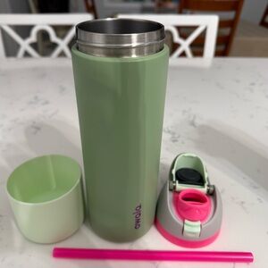 Owala Green and Pink Tumbler with Straw